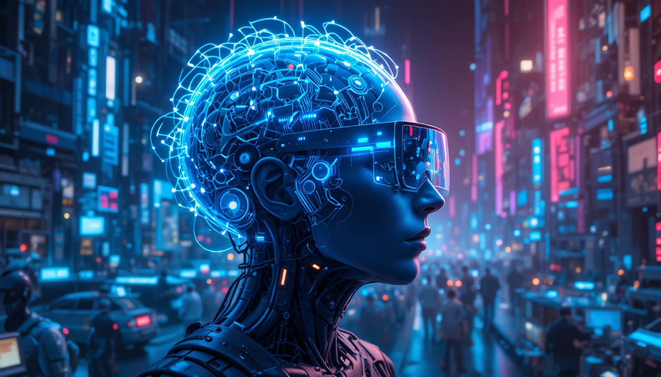 Futuristic city showing AI, quantum computing, and AR technology representing trending tech innovations of 2025